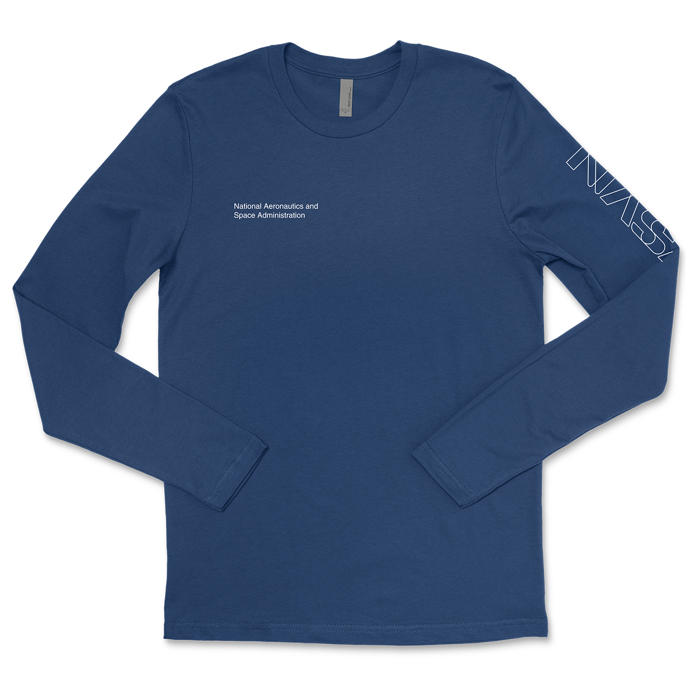 Nasa letter painting printed color top block round neck long sleeve sweatshirt