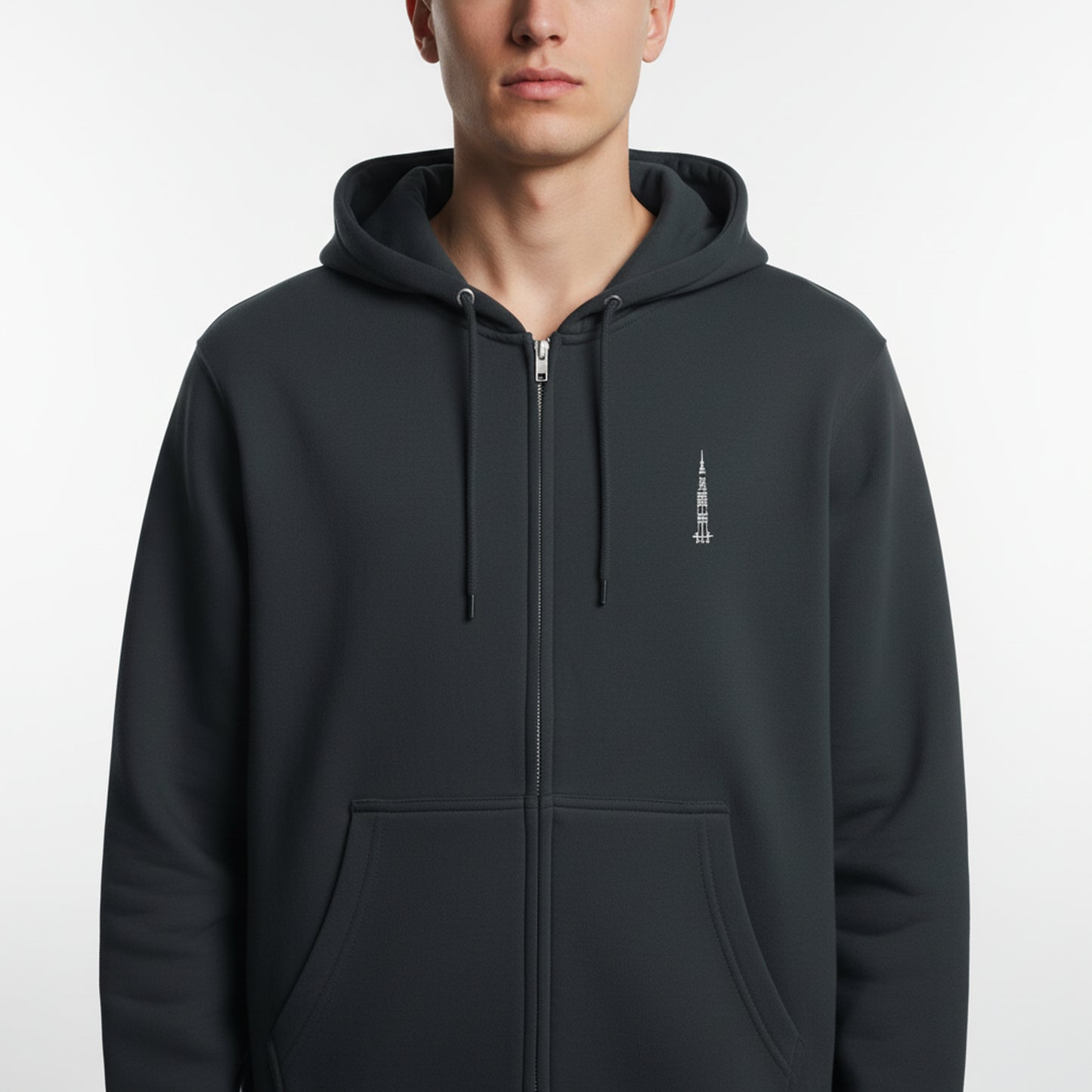 Saturn V Embroidered zip hoodie