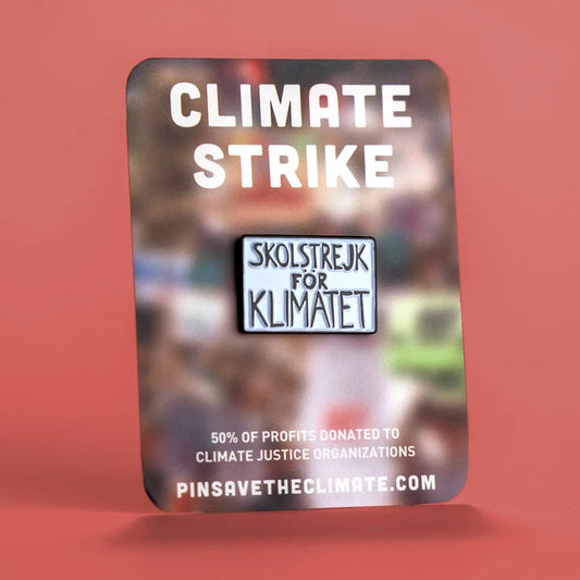 School Strike for the Climate protest poster pin